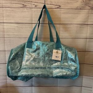 Alfa Bags USA Brand Metallic Turquoise Tote Bag - New In Package!